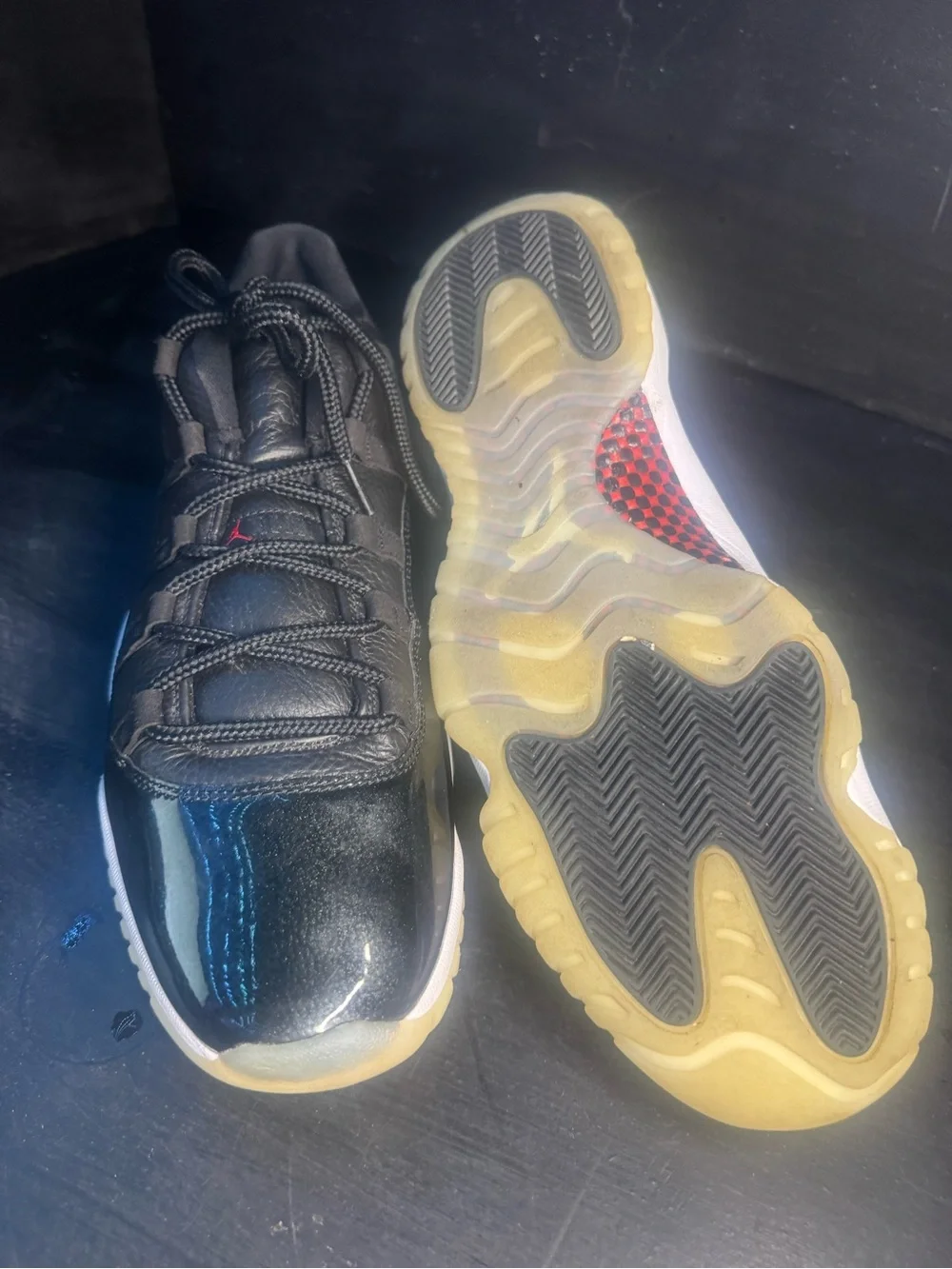 Jordan Low-Top Sneakers in Black and Gum Yellow